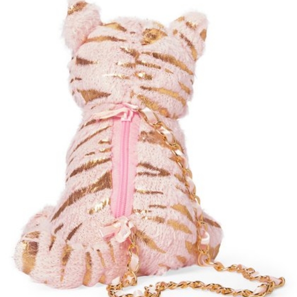 😺OLLIE &FRIENDS Olly The Cat in Gold & Pink Crossbody - Picture 2 of 6